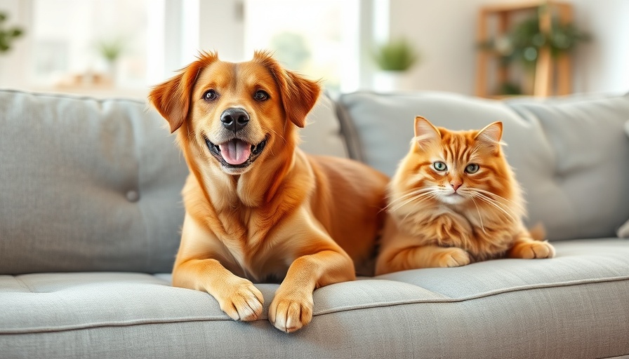 Cleaner home for dog owners with dog and cat on couch.