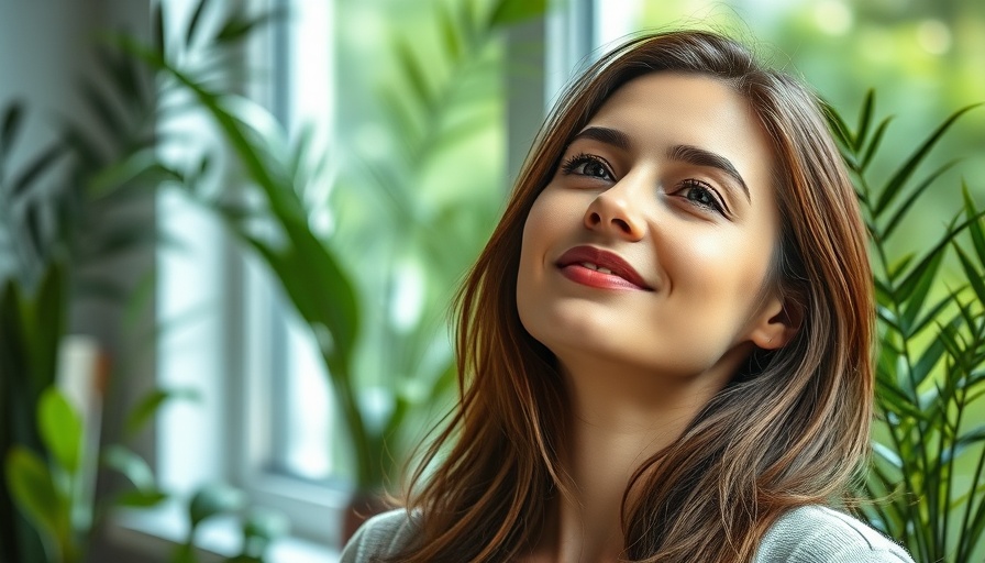 Woman relaxing indoors, enjoying improved air quality.