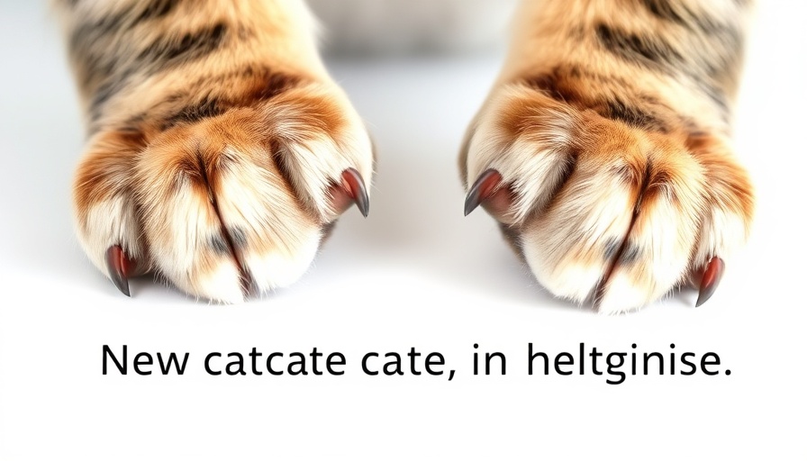 Close-up of cat paws with text about Virginia declawing ban.