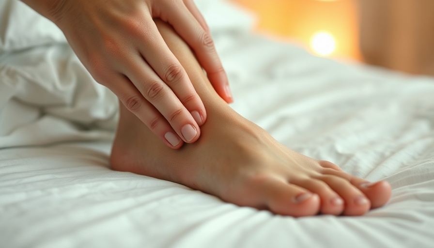 Massaging foot to prevent pressure injuries at home, red pressure point.