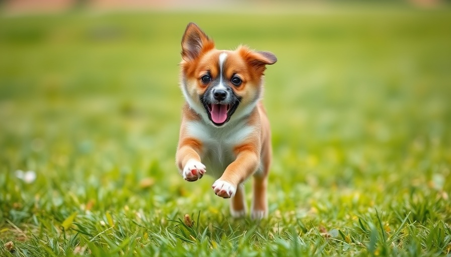 Playful mixed breed dog enjoying grassy field benefits.
