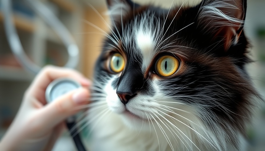 Vet examining black and white cat, assessing care presence.
