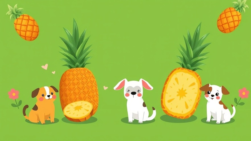 Colorful digital art of pineapples highlighting bromelain benefits for dogs.