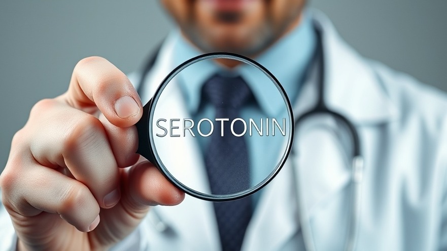 Doctor examining 'SEROTONIN' for serotonin deficiency health effects in clinical setting.