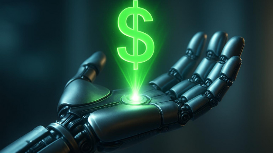 AI-driven marketing budget optimization conceptual image.