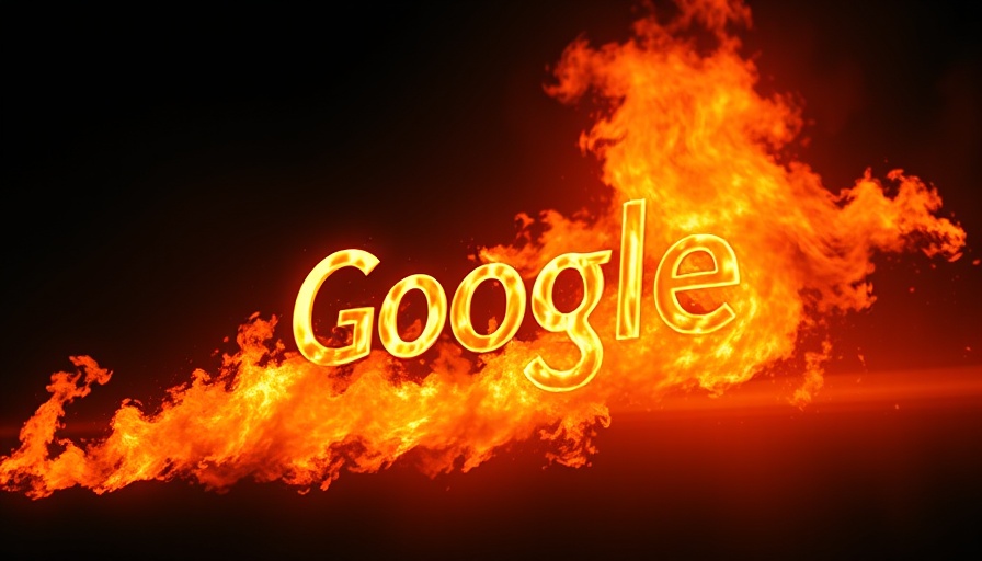 Google logo surrounded by flames, symbolizing March 2025 Core Update.