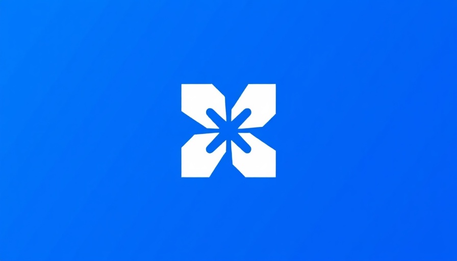 Abstract minimalist logo on a blue background for SEO Pricing Insights for Small Businesses.