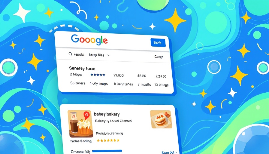 Google SERP features illustration with maps and ratings.