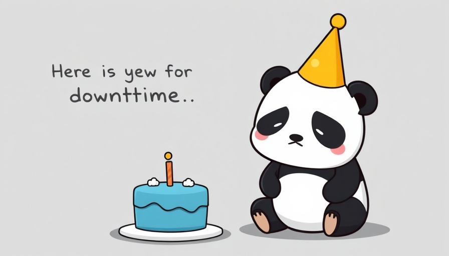 Bing Webmaster Tools downtime cartoon panda apologizing.