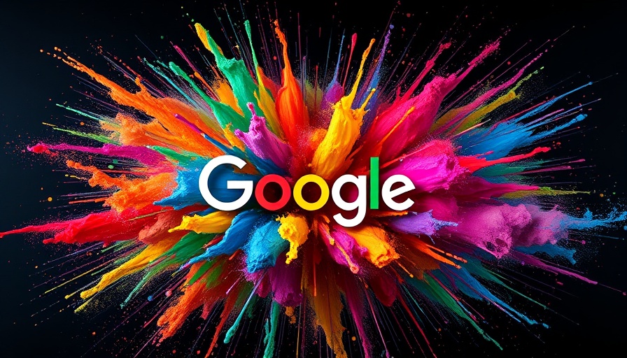 Google March 2025 Core Update concept art with colorful explosion.