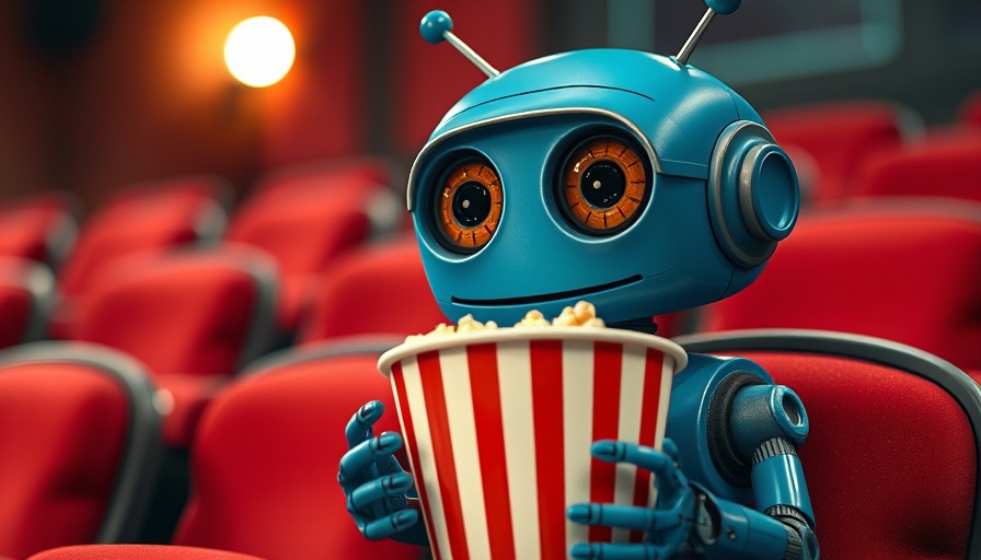 Blue robot with popcorn in Bing Copilot Videos Section setting
