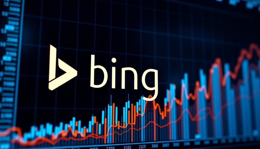 Visualizing Bing advertising revenue growth with graph and logo.