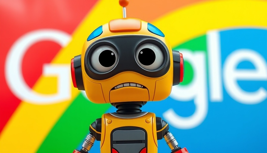 Google AI overview with colorful cartoon robot.