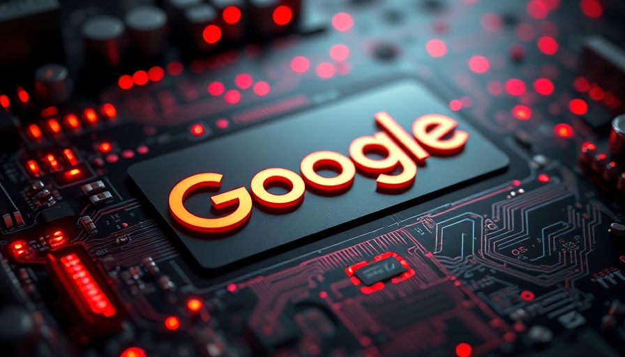 Google AI Mode Live logo on illuminated circuit board