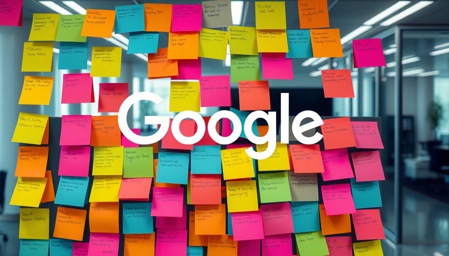 Colorful post-it notes with Google logo, Google Business Profiles New Interface.