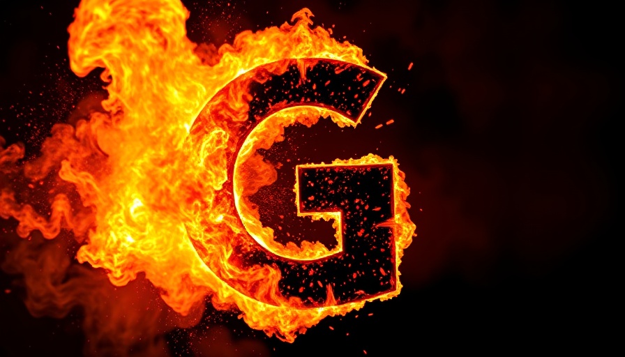 Explosive fiery letter G representing Google search ranking volatility