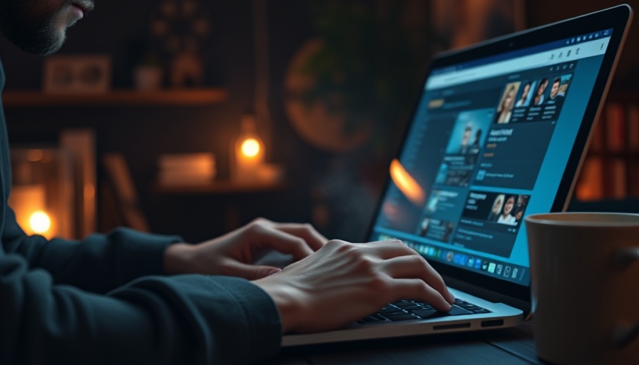Person using laptop with digital content for AI Content SEO.