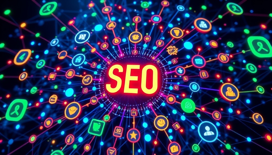 Abstract digital marketing scene for Google AI SEO overview.