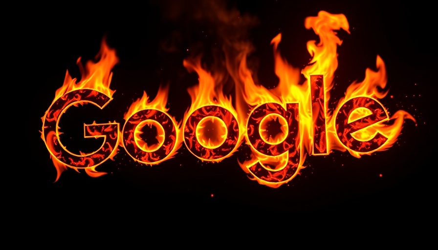 Fiery Google logo illustrating search ranking volatility.