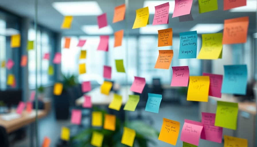 Colorful sticky notes in office, illustrating Google Posts Creation Tool Update.