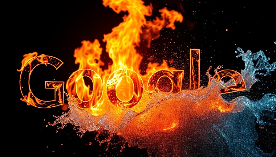 Fiery and water-themed Google logo symbolizing ranking volatility