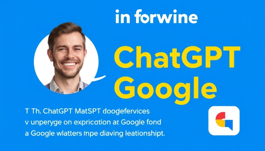 Informative banner analyzing ChatGPT Google relationship with data.
