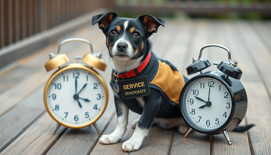 Service dog in training, emblematic of modern dog training techniques.