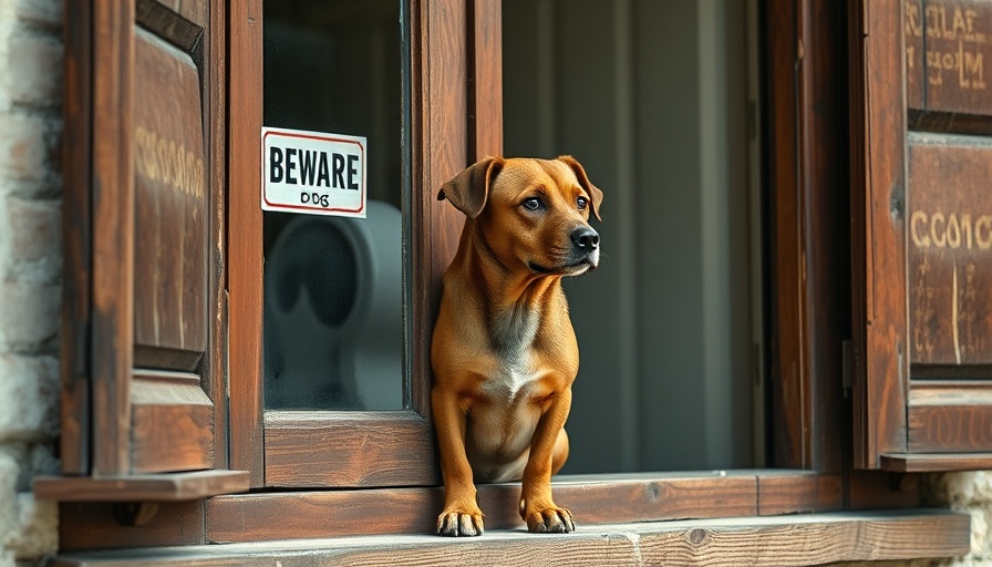 Alert brown dog at window, showcasing behavior during holiday guests.