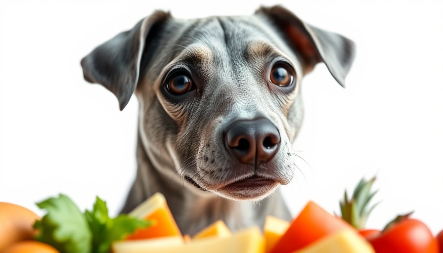 Curious dog exploring fresh ingredients for Quality Protein vs Hydrolyzed Protein for Dogs.