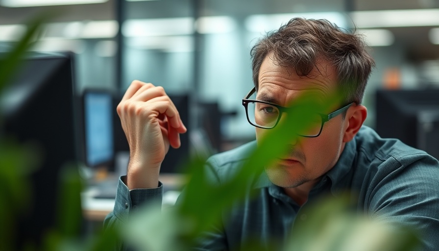 Stressed office worker depicting toxic workplace culture.