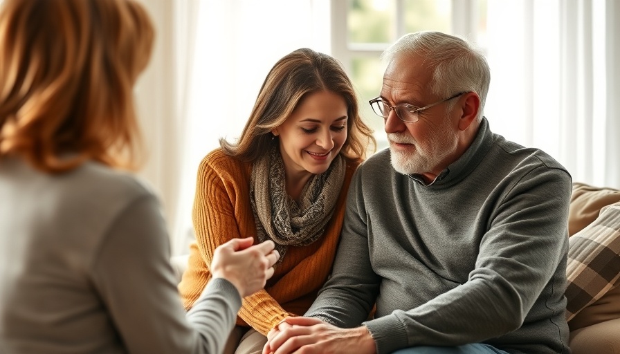 Holistic Mental Health counseling session, supportive therapist comforting client.