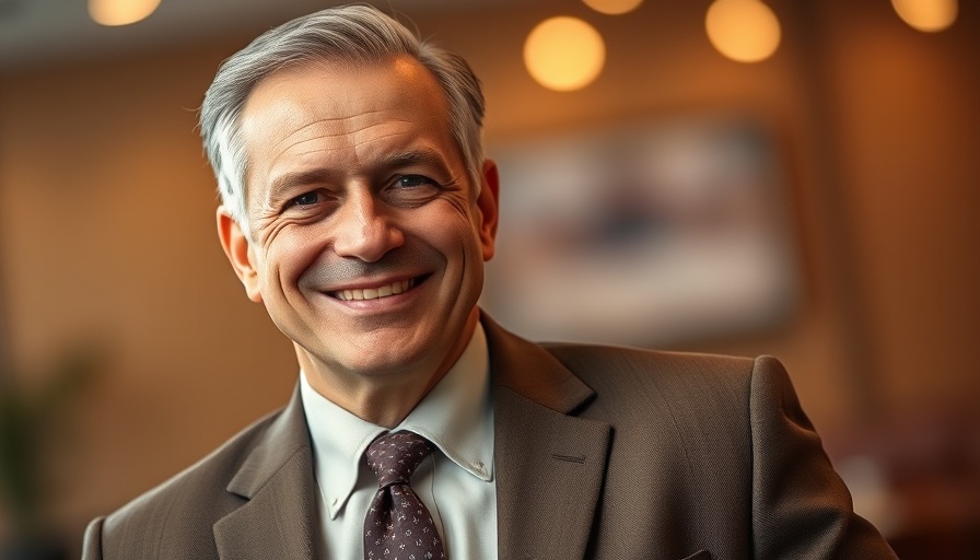 Middle-aged man smiling in a professional setting, holistic health guide.