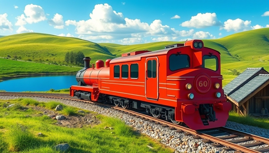 Holistic health approach via scenic train journey illustration