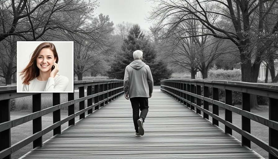 Holistic health concept with serene walk and smiling woman