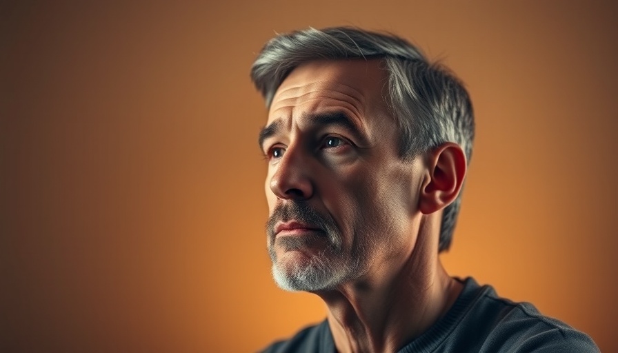 Inspirational quote with serene mature man gazing thoughtfully