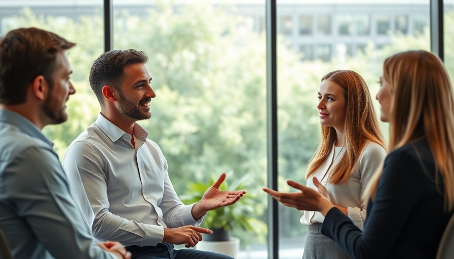 Professional goal-setting discussion in a modern office.