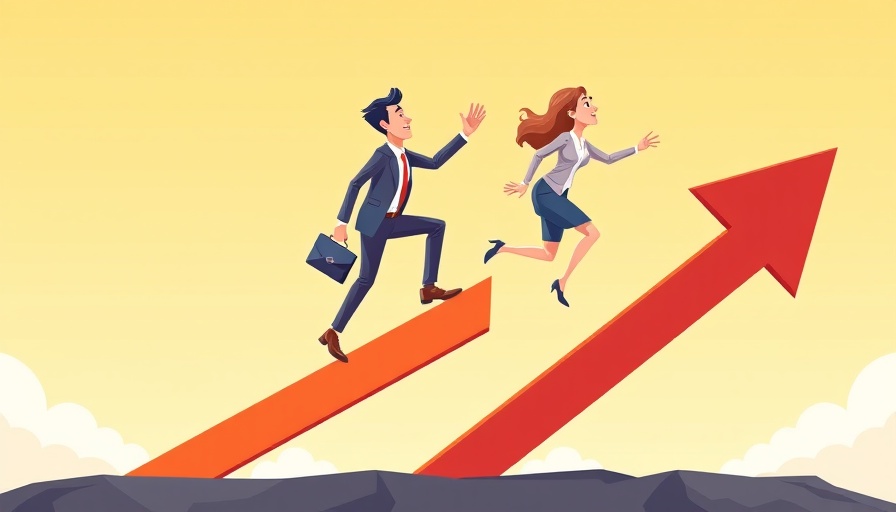 Leadership strategies: teamwork illustration of professionals climbing arrows