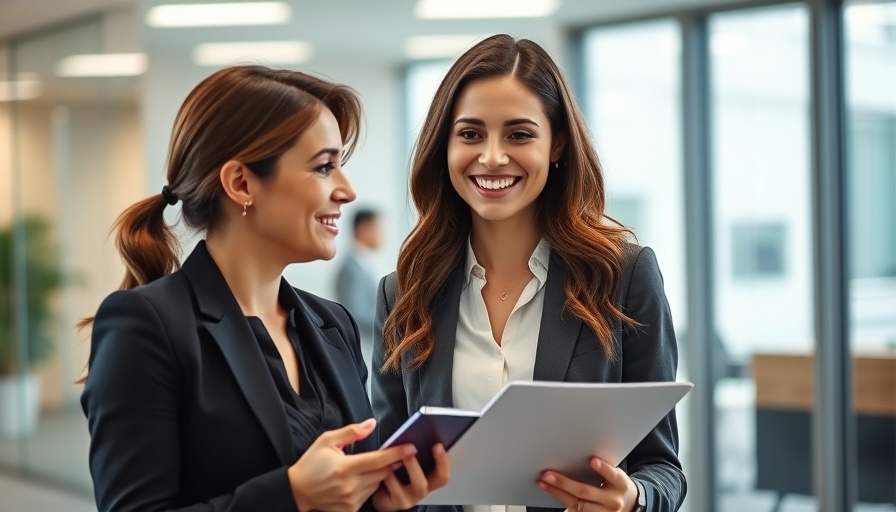 Professional woman in office discussing executive coaching.