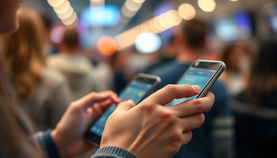 Hands holding smartphones focusing on social media use