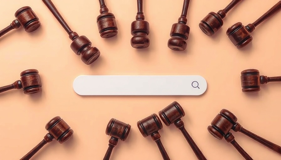 Gavels and search bar symbolizing Section 230 repeal's legal impact.