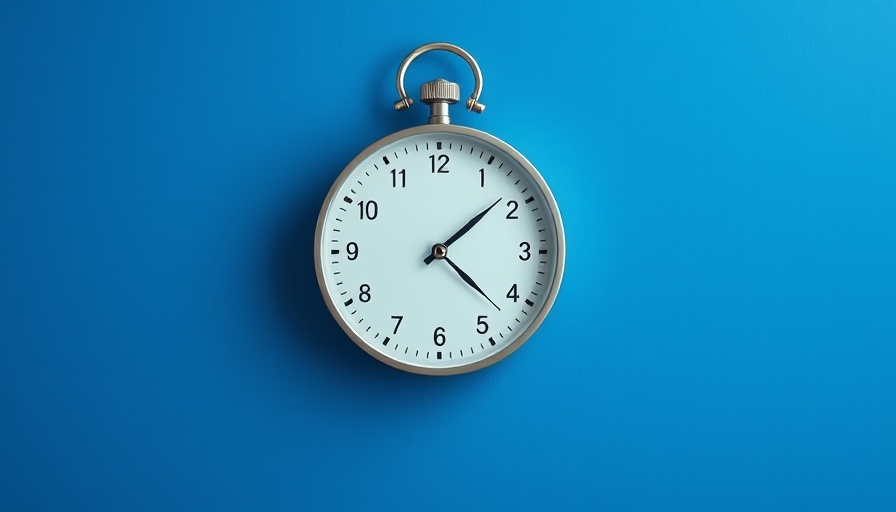 Minimalist clock highlighting shorter workday benefits.