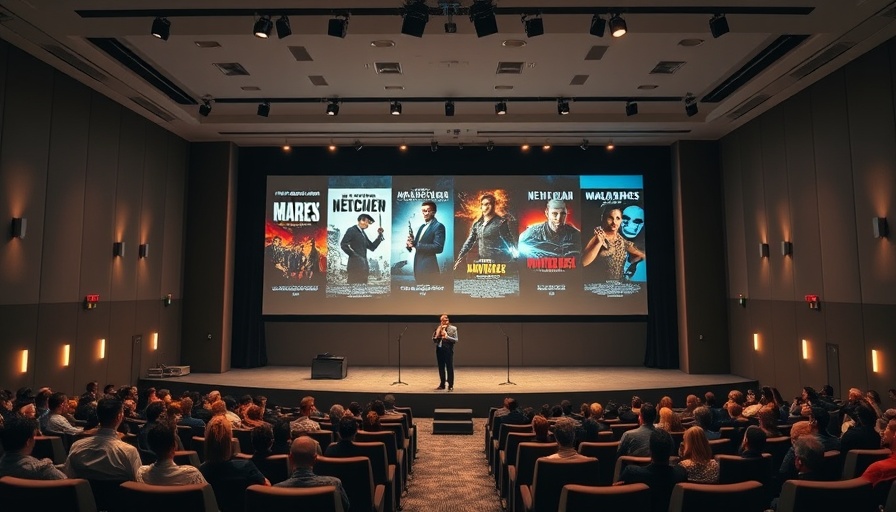 Impactful storytelling in Hollywood presentation in conference room.