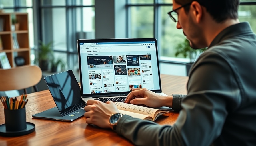 Person managing social media with laptop and notebook, illustrating the key roles of a social media manager.