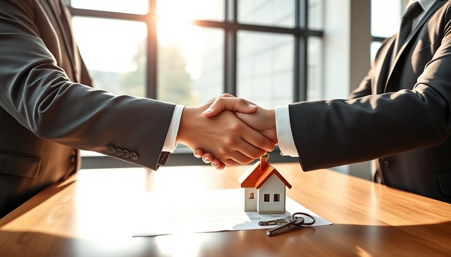 Business professionals shaking hands over contract, choosing the right buyer.