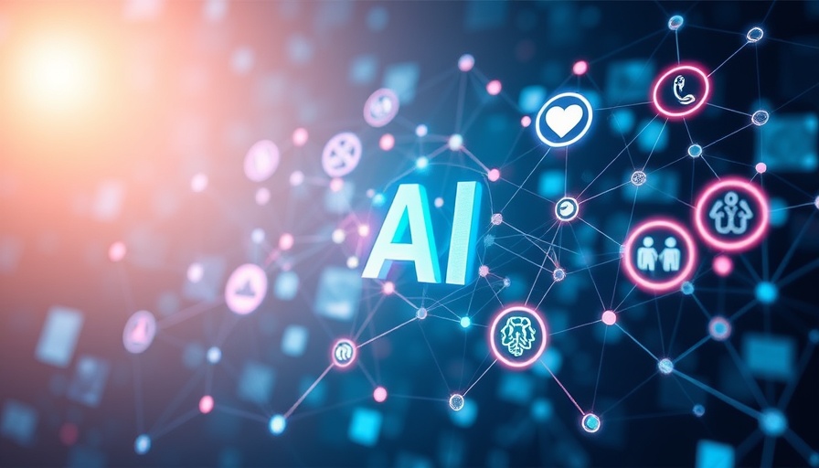 AI technology icons connected, symbolizing AI in e-commerce.