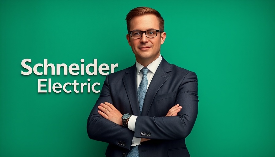Individual in formal suit beside Schneider Electric logo, AI in Programmatic Advertising