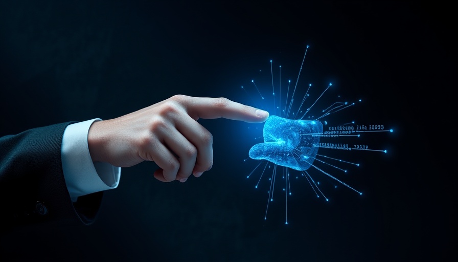 Human and AI hands touch, symbolizing collaboration in software development.