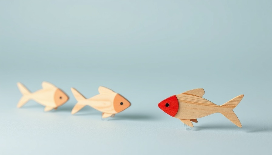 Entrepreneurship Business School Major concept art with fish avoiding a hook.
