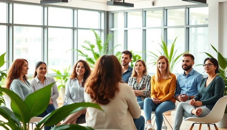 Diverse employees in a wellness workshop to improve well-being.