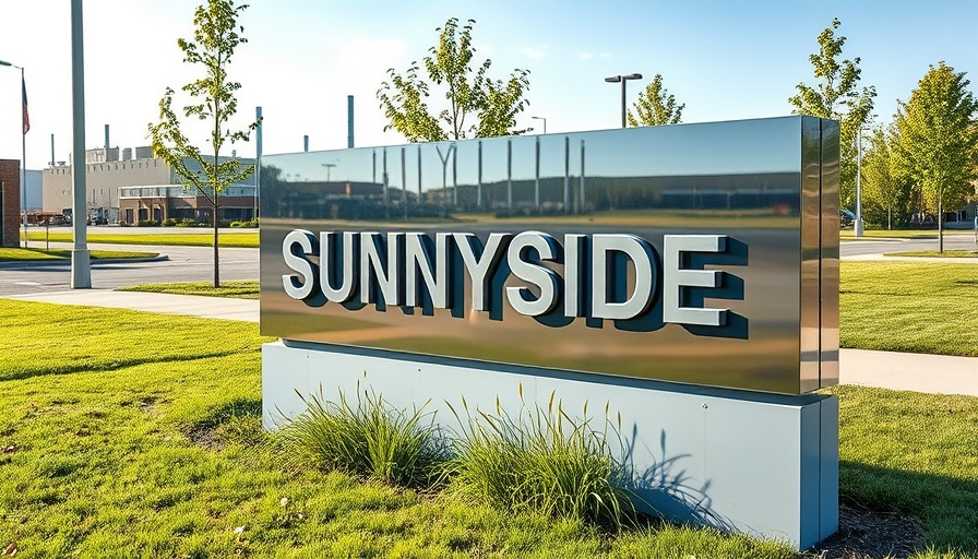 Sunnyside Police sign with building and lawn backdrop.
